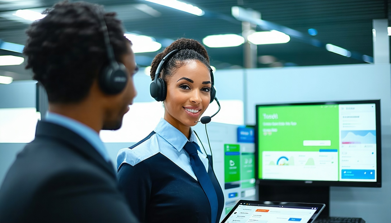 Customer service agent assisting with toll system inquiries