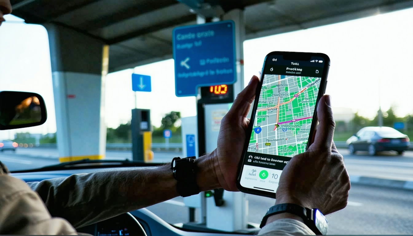 Real-time toll tracking on a mobile app